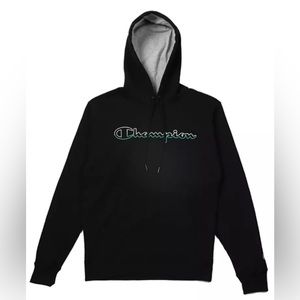 Champion Men's Powerblend Fleece Pullover Hoodie, Script Outline